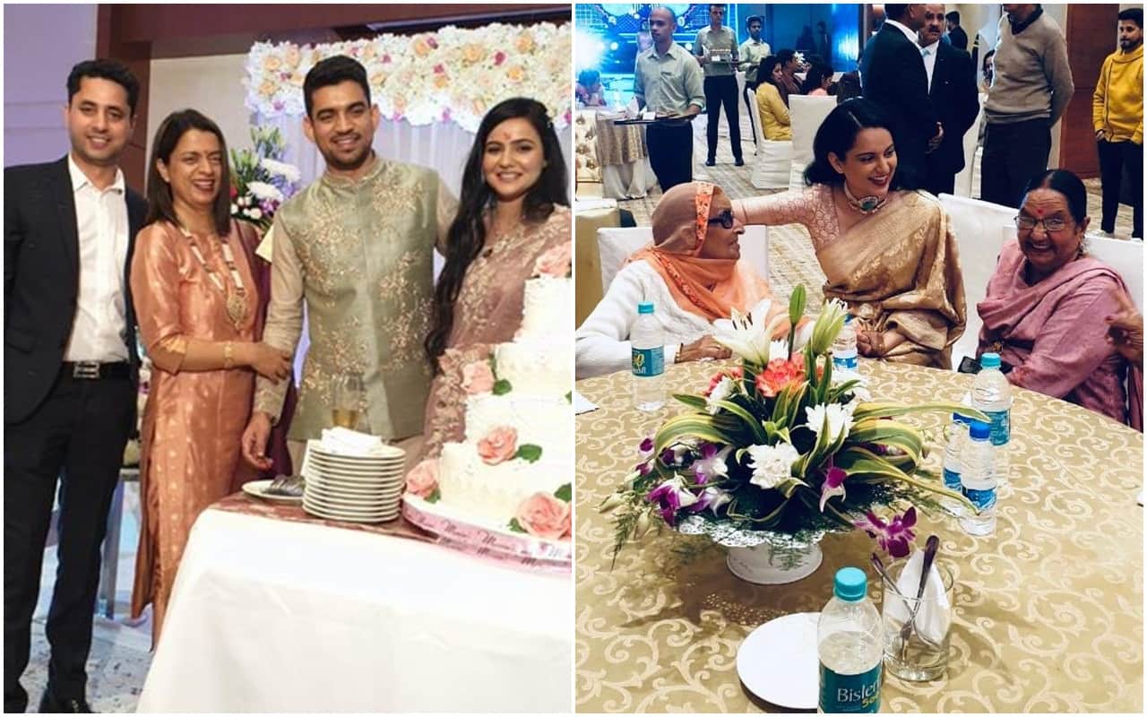 Kangana Ranaut Brother Akshat Engagement Pics viral actress in a celebration mood