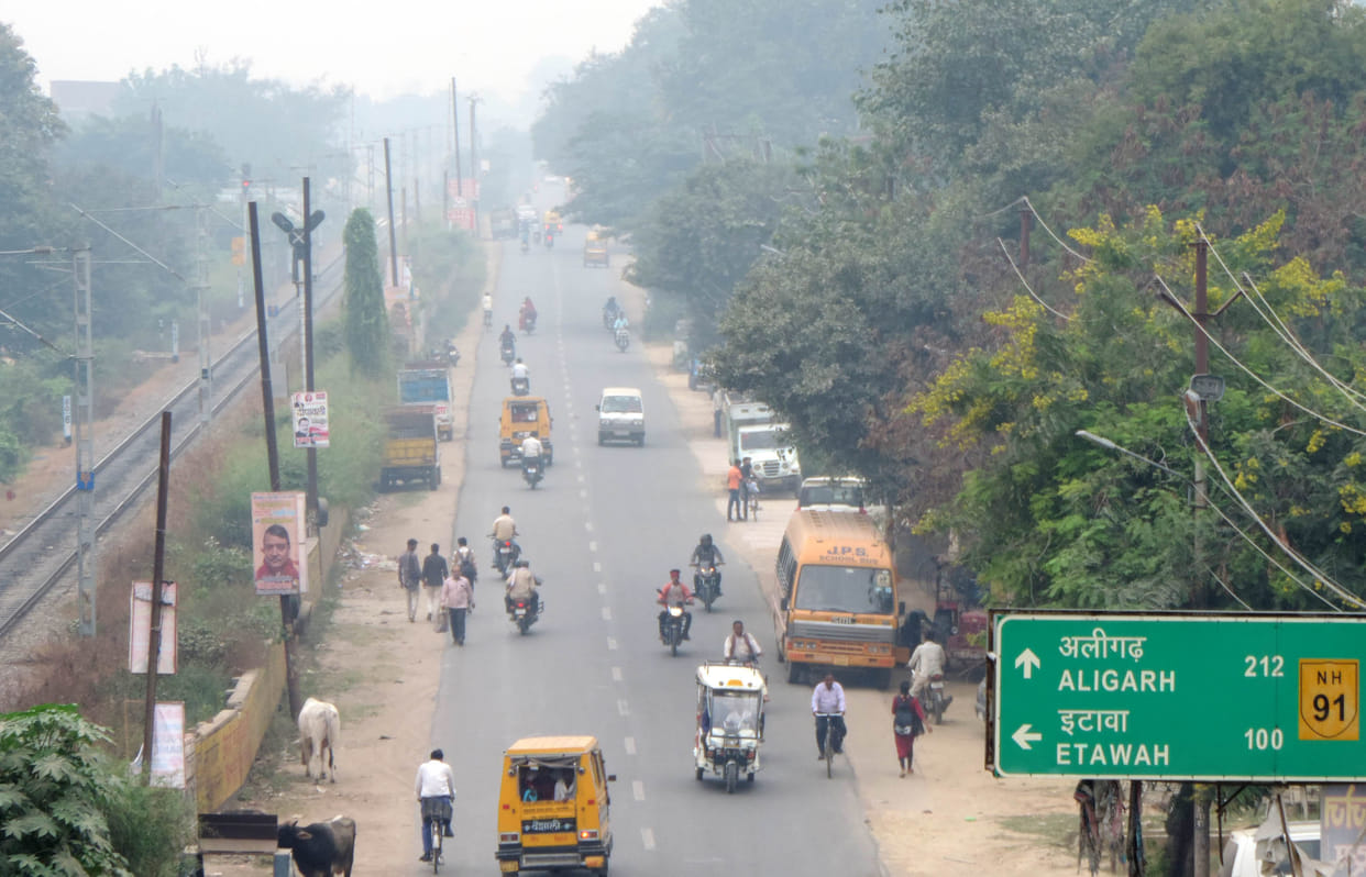 GT Road widening work from Kanpur to Kannauj since new year