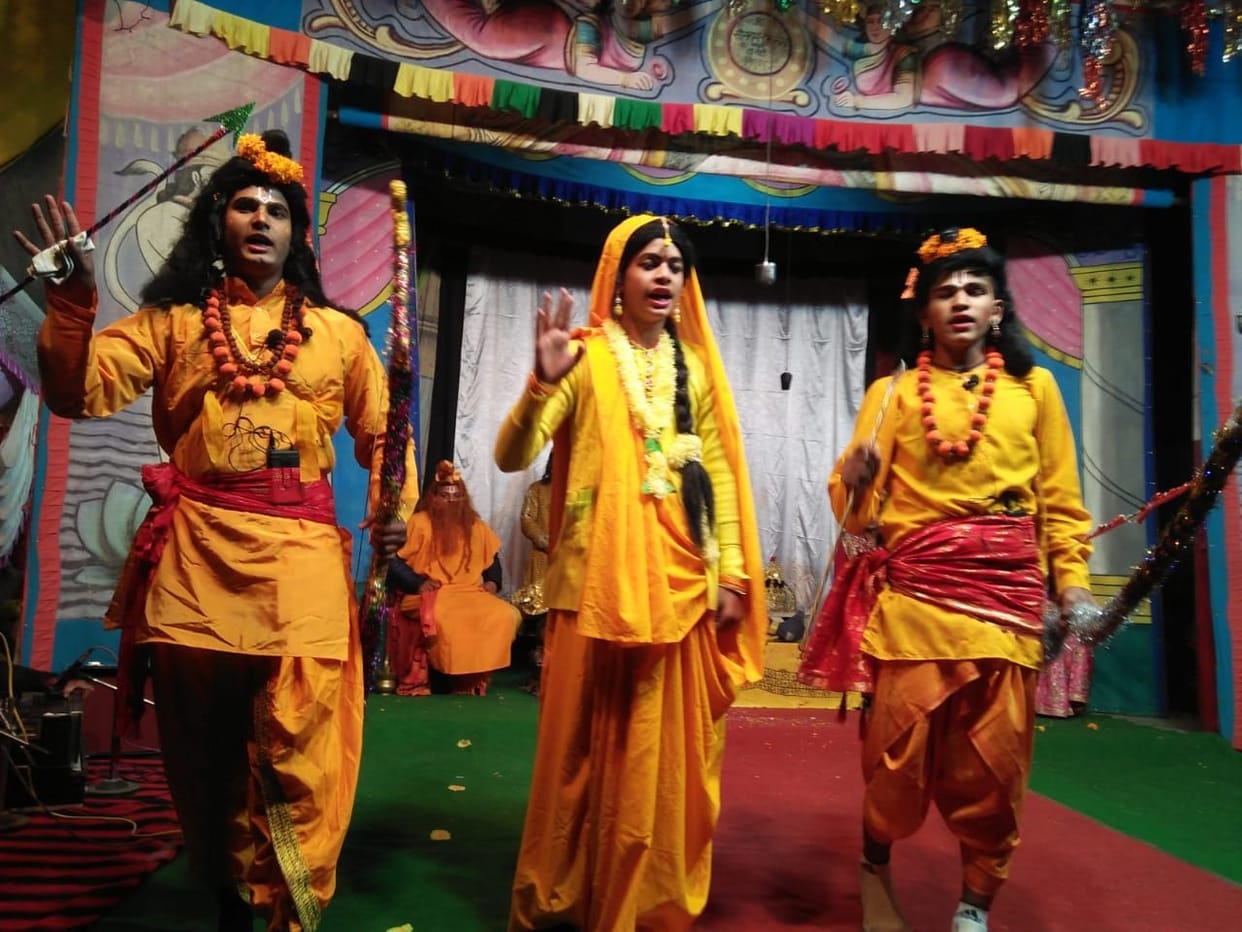 Despite the cold, the crowd gathered in Ramlila