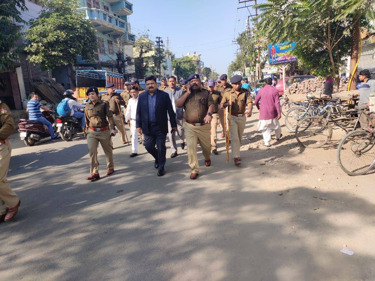 Ayodhya Case Verdict 2019 police force flag march in uttarakhand