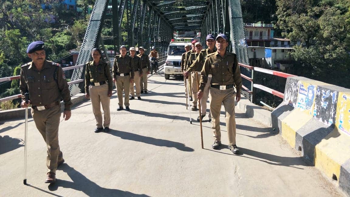 Ayodhya Case Verdict 2019 police force flag march in uttarakhand
