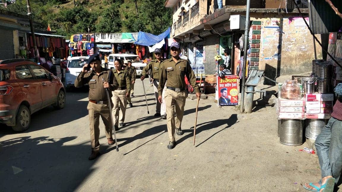 Ayodhya Case Verdict 2019 police force flag march in uttarakhand