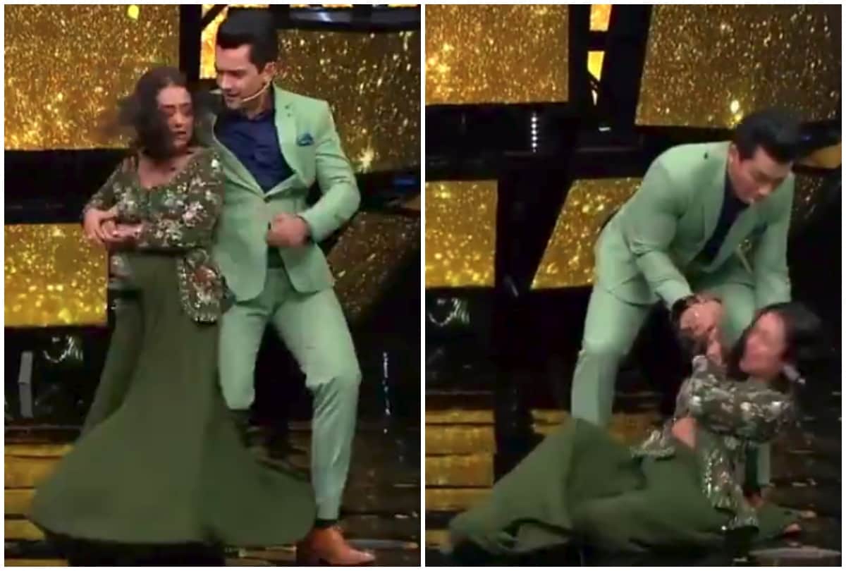 indian idol 11 neha kakkar has oops moment during dance with aditya narayan