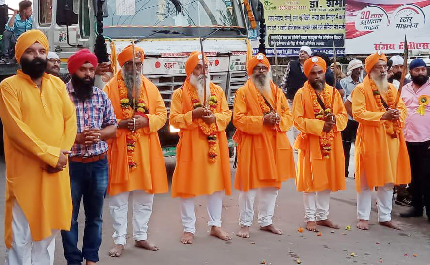 Bhavya Shobhayatra in Lalitpur from gurunanak jayanti