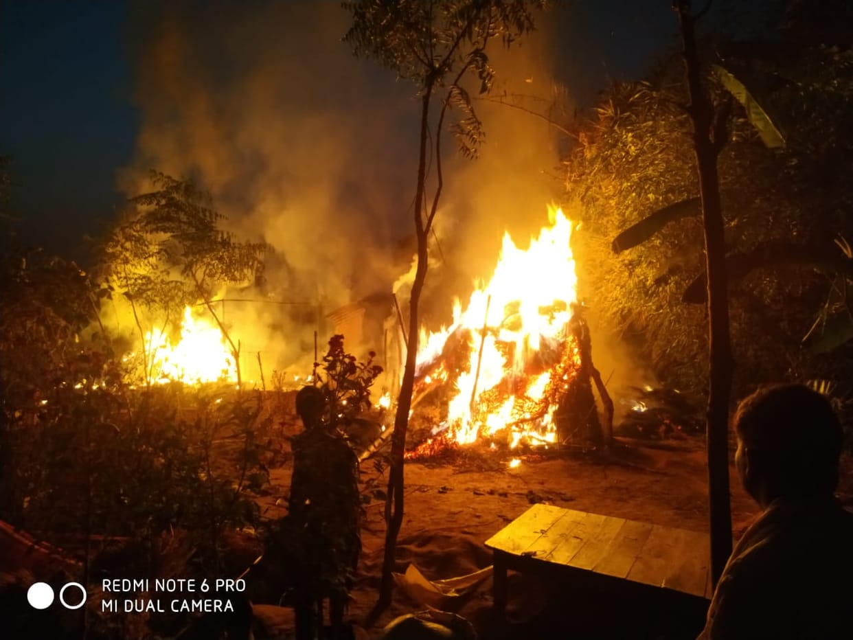 Everything from three families burnt to ashes by fire
