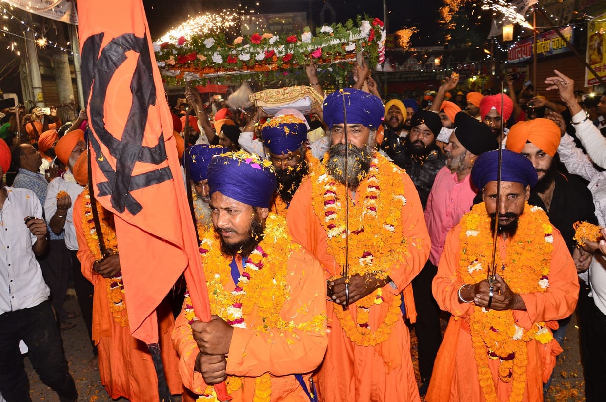 Gatka and feat shown with fireworks