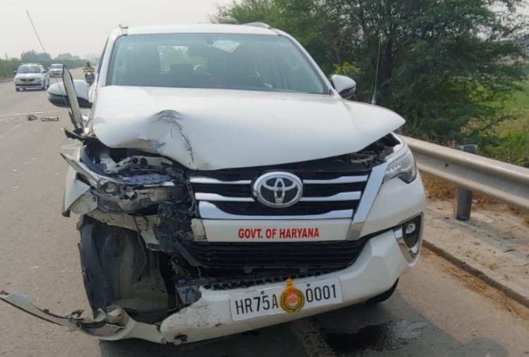haryana cm manohar lal convoy accident at rohtak