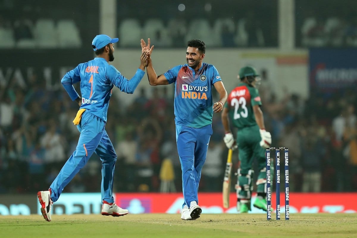 IND v BAN deepak chahar claims first t20 hat trick gets best bowling figure