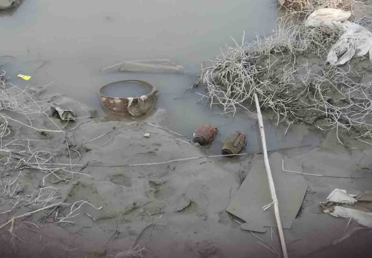 Two hand grenades found along the Ganges at Panchal Ghat in Farrukhabad