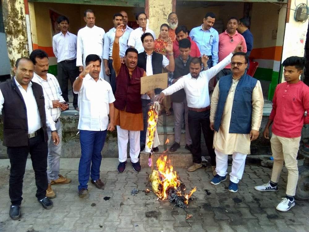 Congressmen protest against attack on Kedarnath MLA