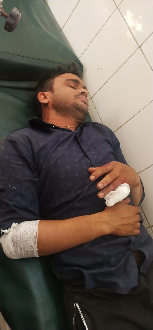 Bike collided with loader, uncle and nephew injured