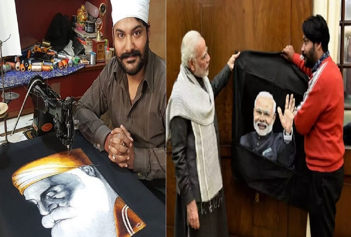 Needle Man Arun Kumar Bajaj the worlds only sewing machine Painter