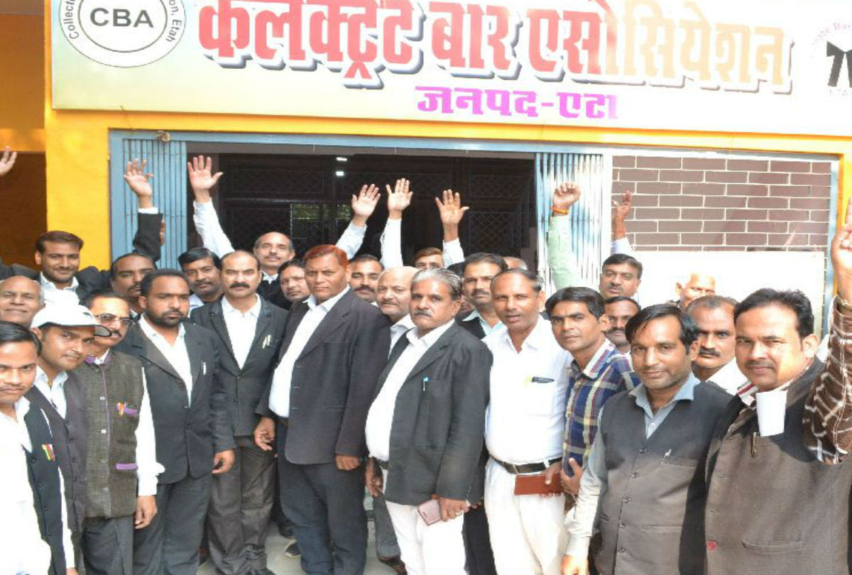 Lawyers Attacks on jal kal Department Vehicle in Etah After Broke chamber