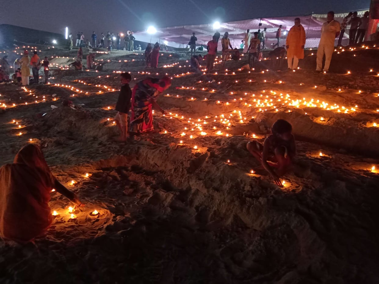 Gangapur Ghat illuminated with 5100 lamps