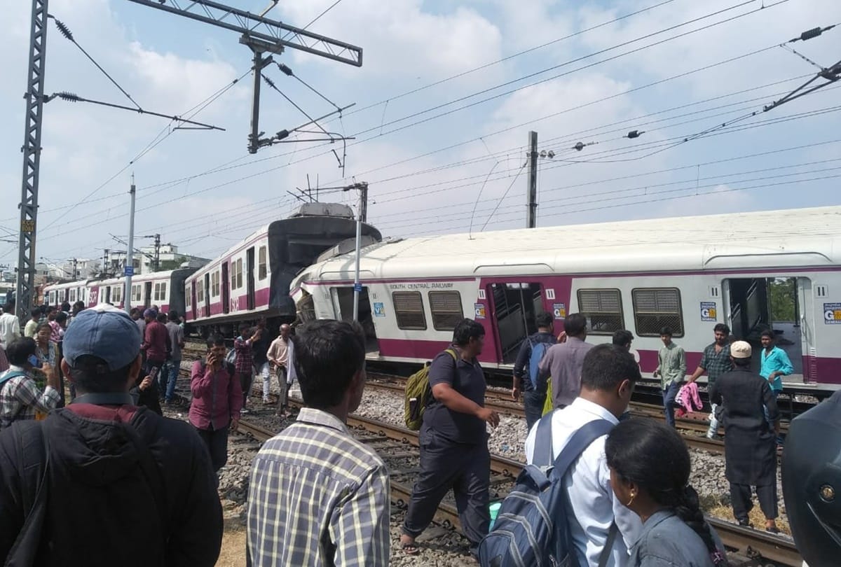 Hyderabad Two trains have collided at Kacheguda Railway Station