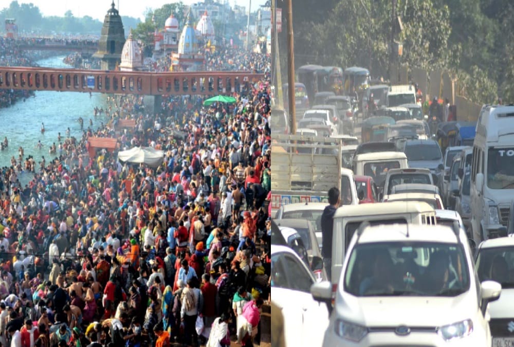 kartik purnima 2019: heavy traffic jam after 25 lakh devotees ganga snan in haridwar