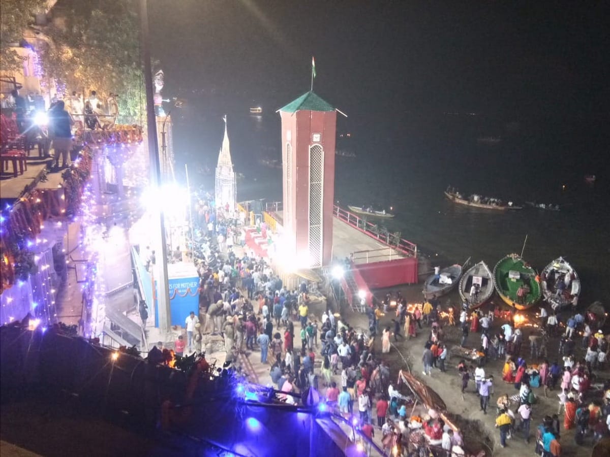 dev deepawali kashi ready for celebration lamps ganga ghat varanasi