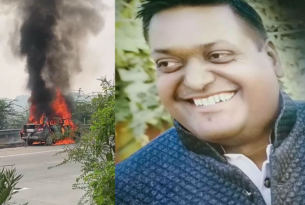 Swift Desire Car Caught Fire at Yamuna Express Way Driver Died Mathura News