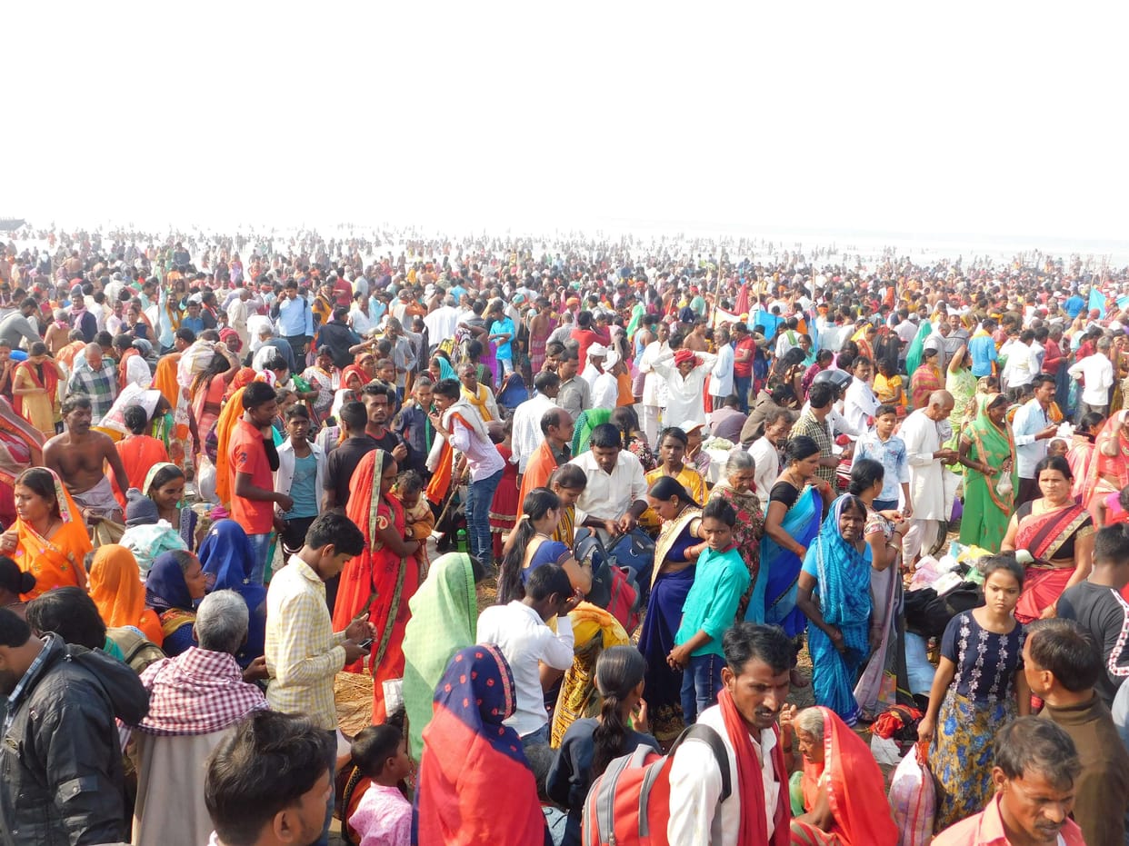 A dip of faith at the Ganges-Tamsa confluence on Kartik Purnima