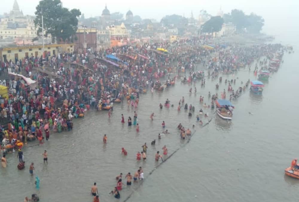 Sarayu snan on Kartik Purnima in Ayodhya.