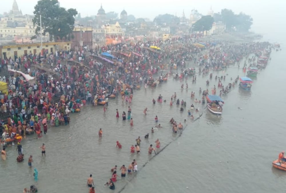 Sarayu snan on Kartik Purnima in Ayodhya.