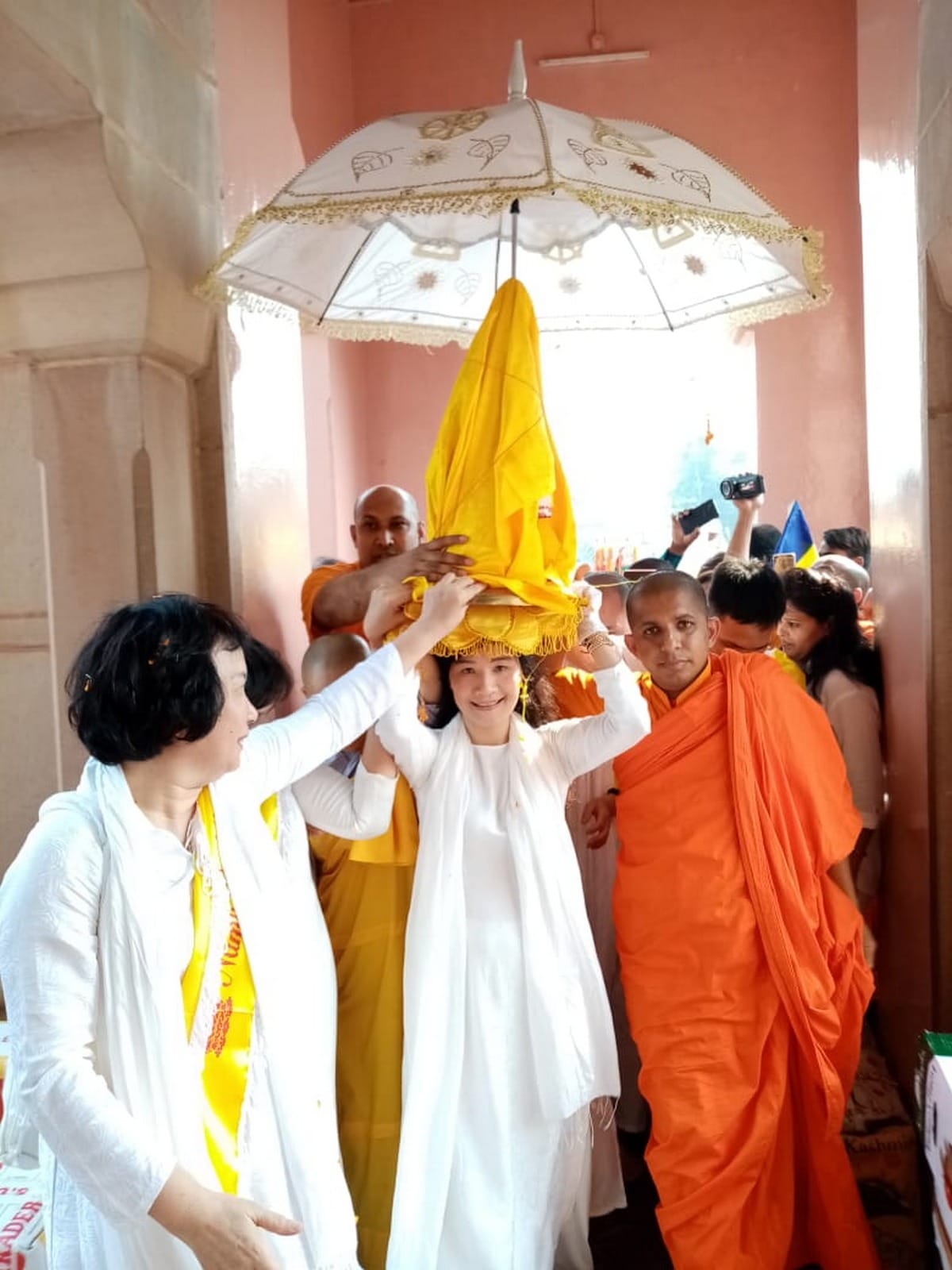 Gautama Buddha bone relic procession taken out in Sarnath varanasi