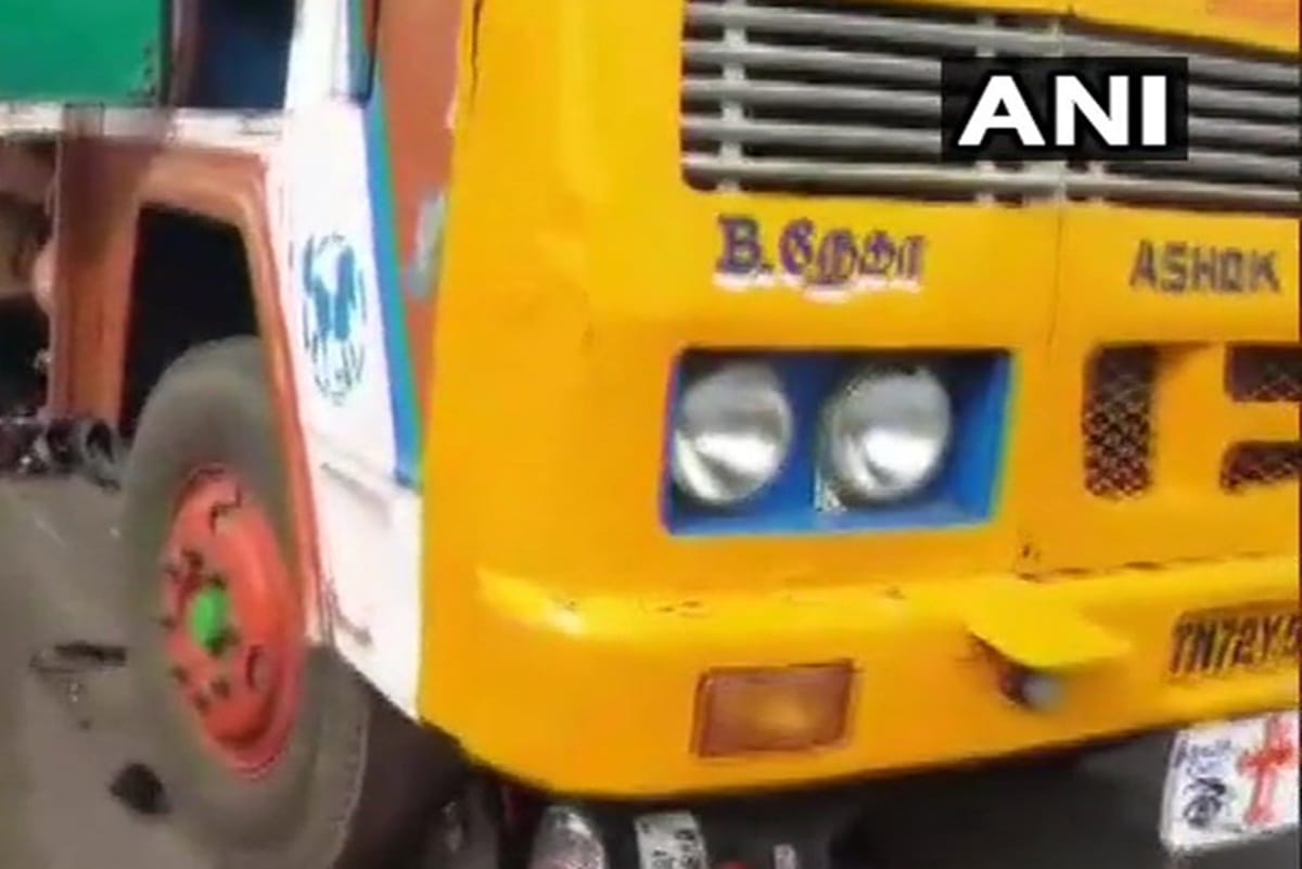 30-year-old woman riding scooter was hit by ruck when she tried to avoid AIADMK flagpole