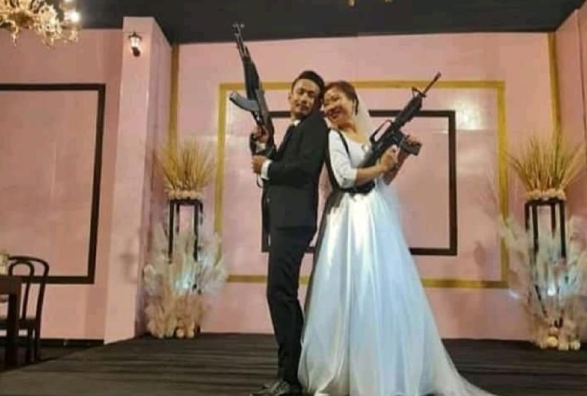 Nagaland rebel leader son and daughter in law pose with automatic assault rifles pics gone viral