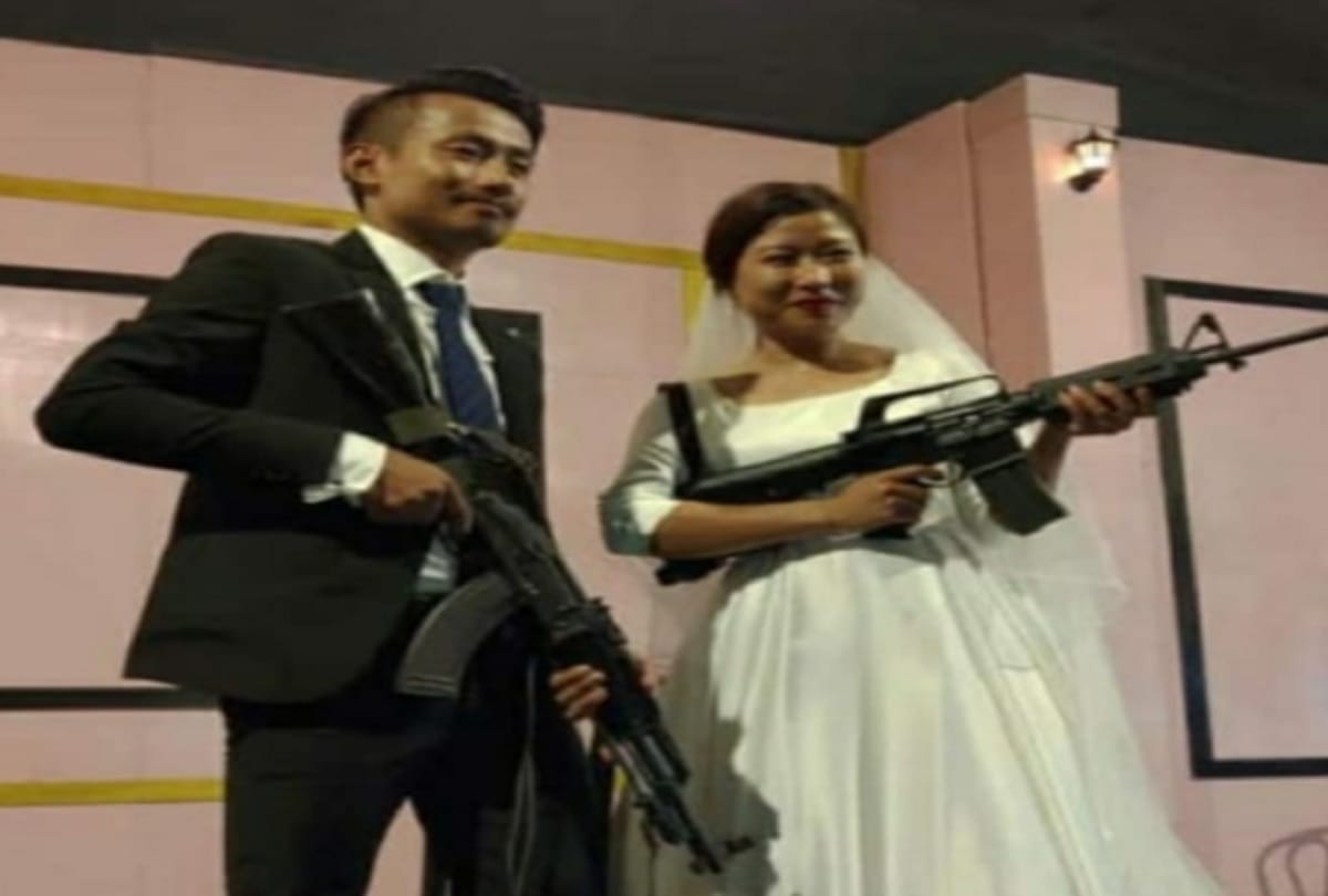 Nagaland rebel leader son and daughter in law pose with automatic assault rifles pics gone viral
