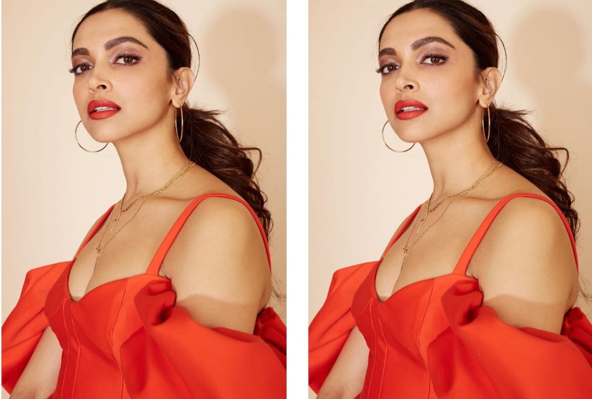 deepika padukone post photos in red hot middy dress