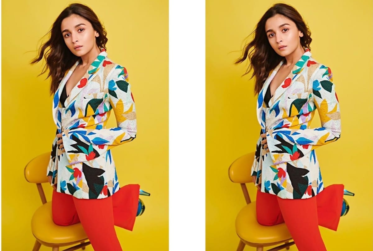 alia bhatt looks stunning in latest red pant and white blazer