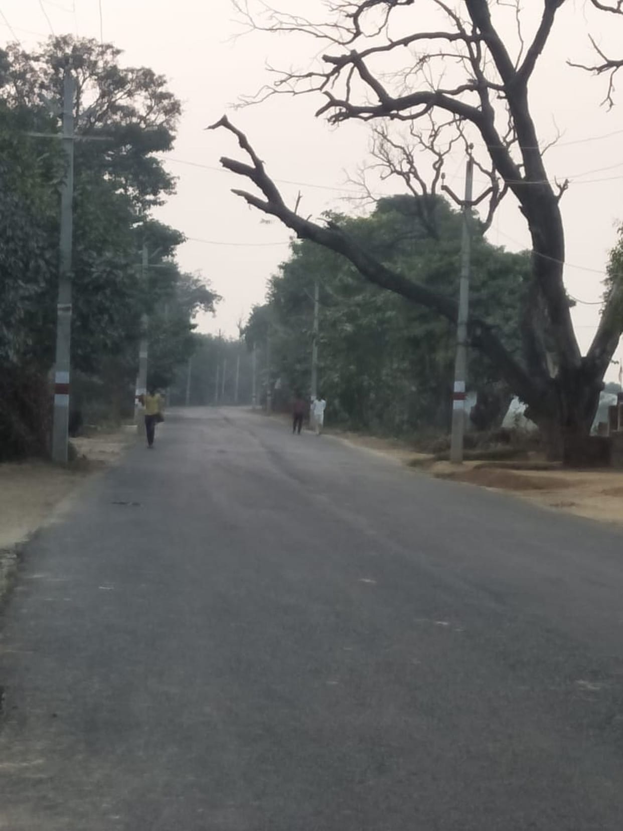 Electricity widening on road due to road widening