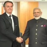 ब्राजील के राष्ट्रपति जायर बोलसोनारो व प्रधानमंत्री मोदी
