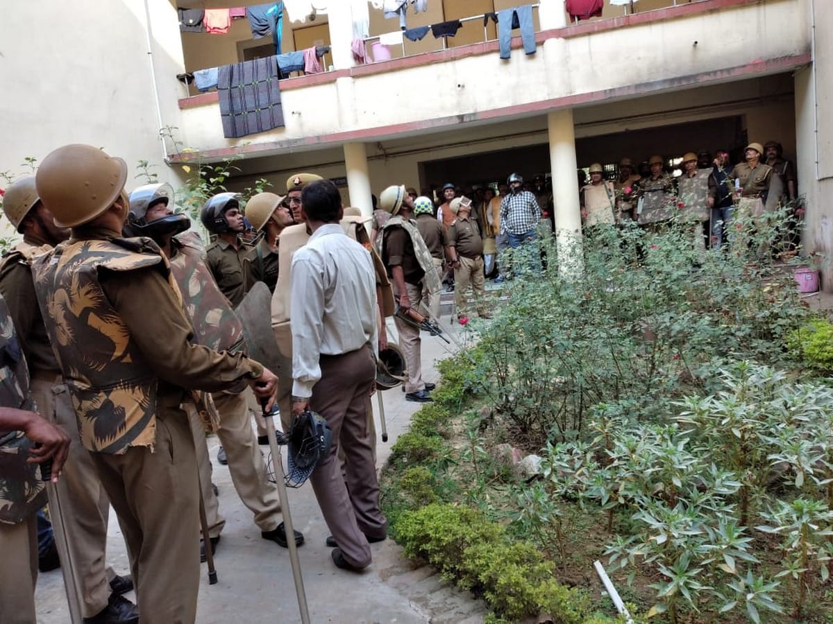 stone pelting between birla lbs hostel student group for student union election varanasi