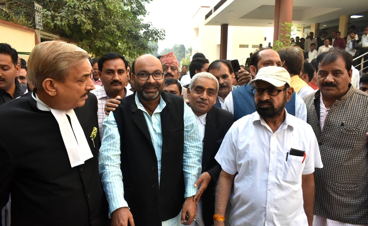 UP congress president Ajay Kumar lalloo surrender before MPMLA court