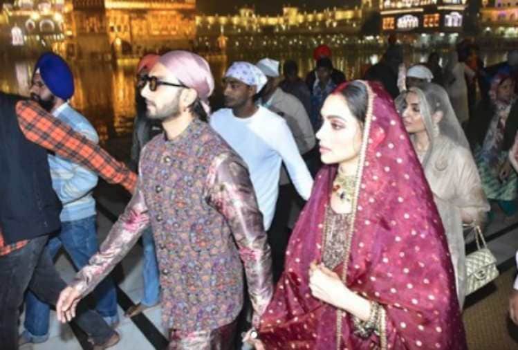 deepika padukone and ranveer singh visit golden temple their first wedding anniversary