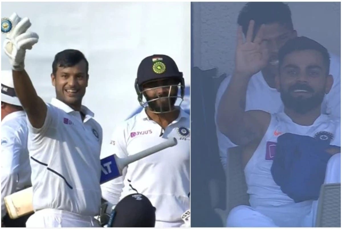 INDvBAN After scoring 200 Virat Kohli wants triple hundred from Mayank Agarwal Watch Video