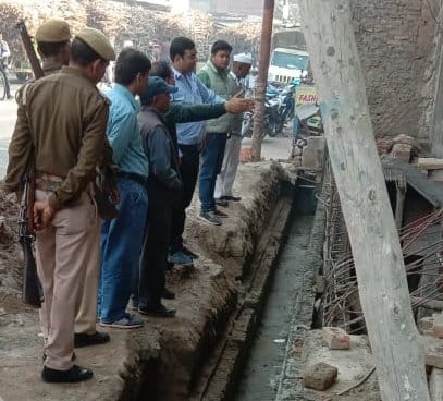 Officers stopped construction work in two places