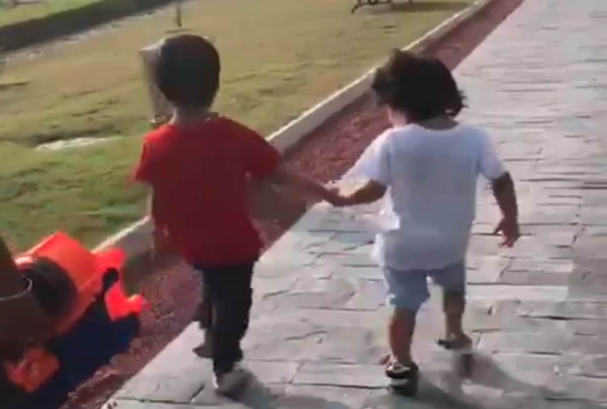 Taimur having fun with friend video viral