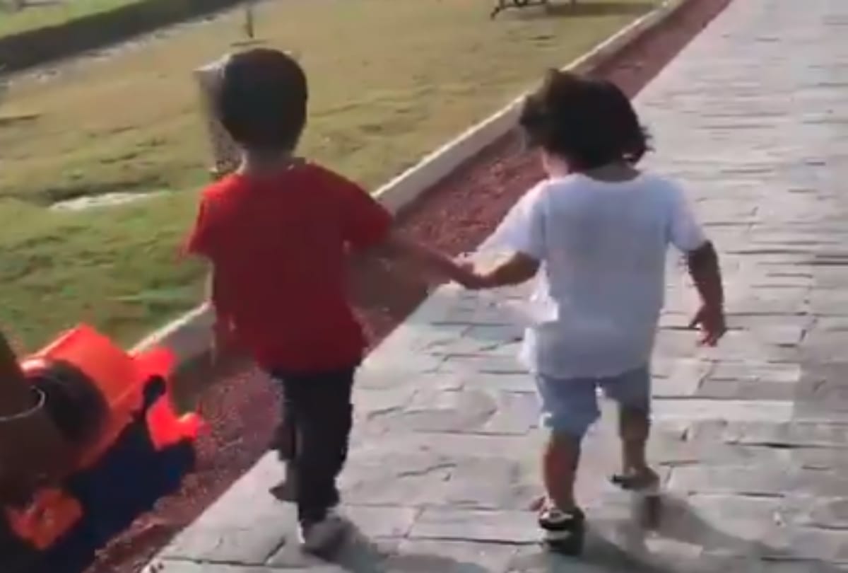 Taimur having fun with friend video viral