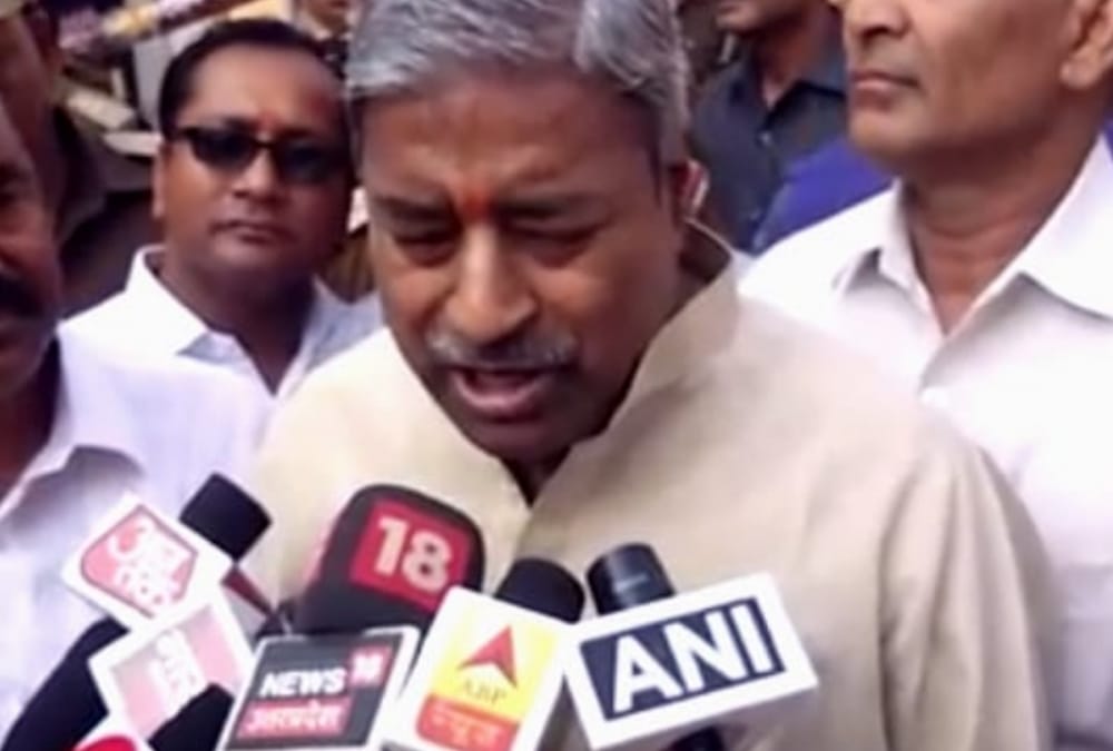 Vinay Katiyar visits ramlala in Ayodhya.