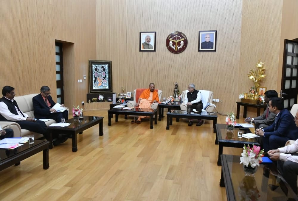 CM Yogi Adityanath meeting with NITI Ayog Vice chairman.