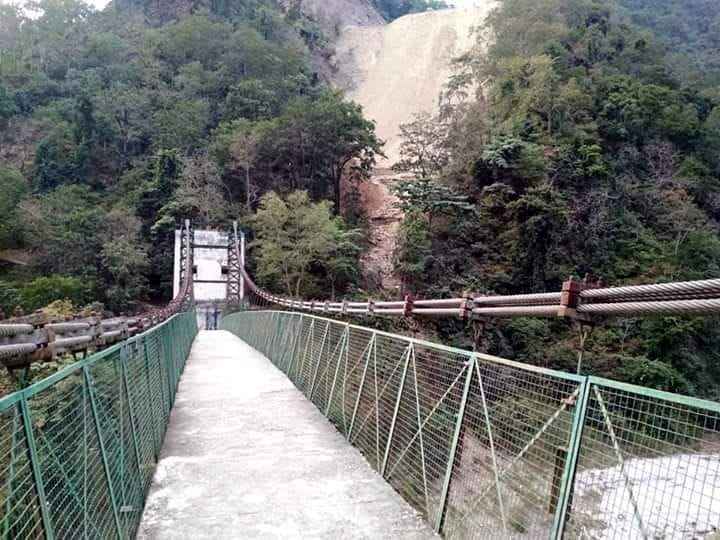 Danger to Mahadevchatti suspension bridge from All Weather Road