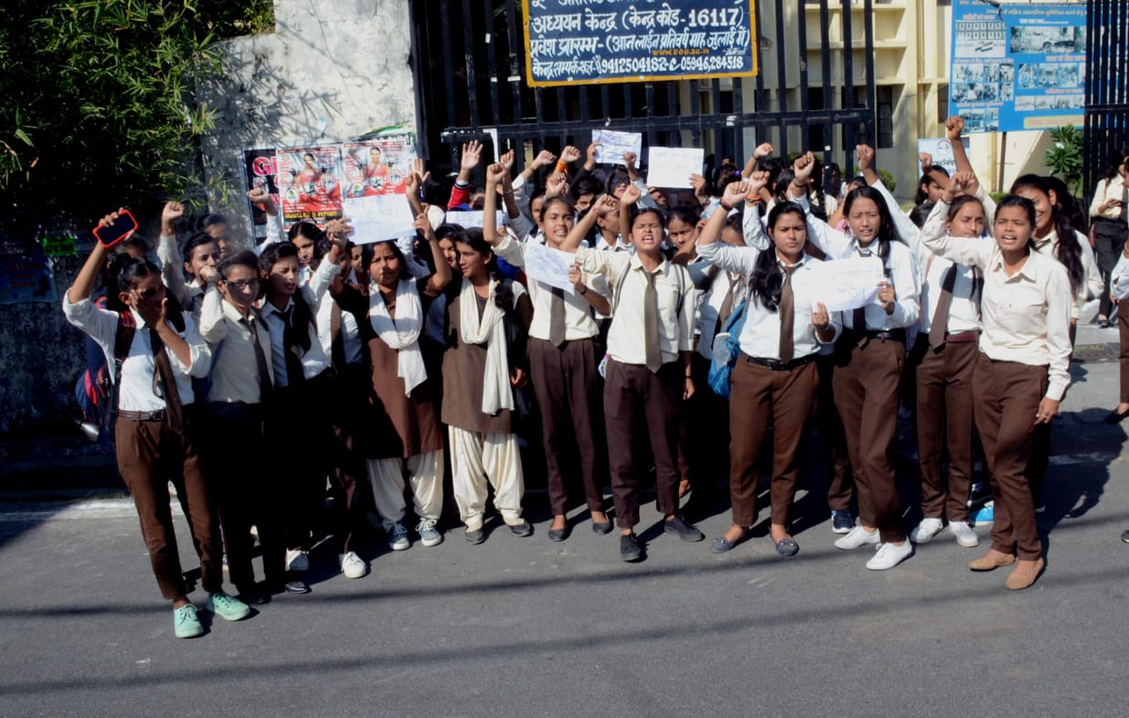 Girls declared angry after announcing semester exam without completing course