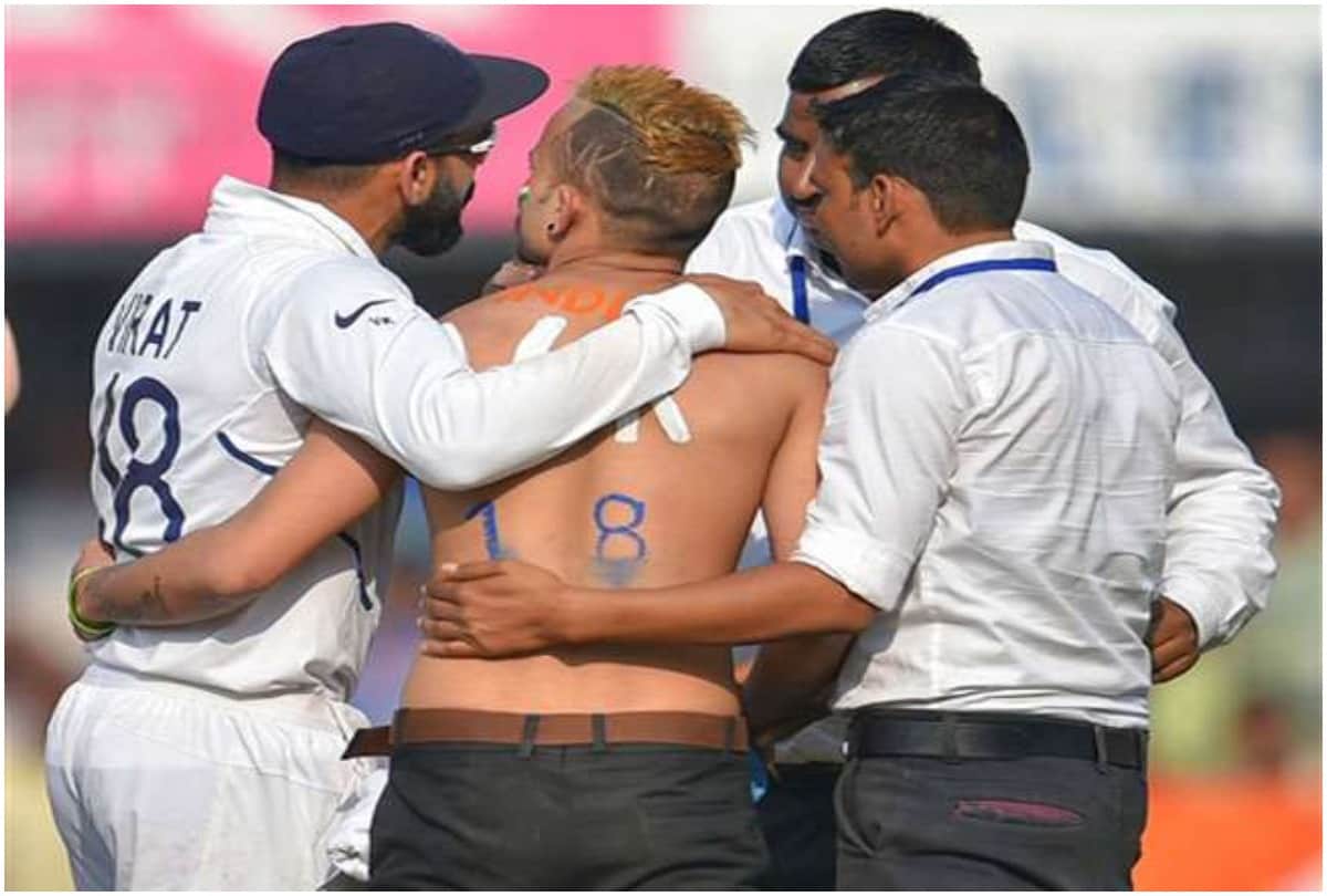 India vs Bangladesh Virat Kohli fan sneaks onto field during Indore Test
