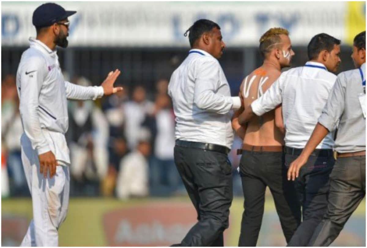India vs Bangladesh Virat Kohli fan sneaks onto field during Indore Test