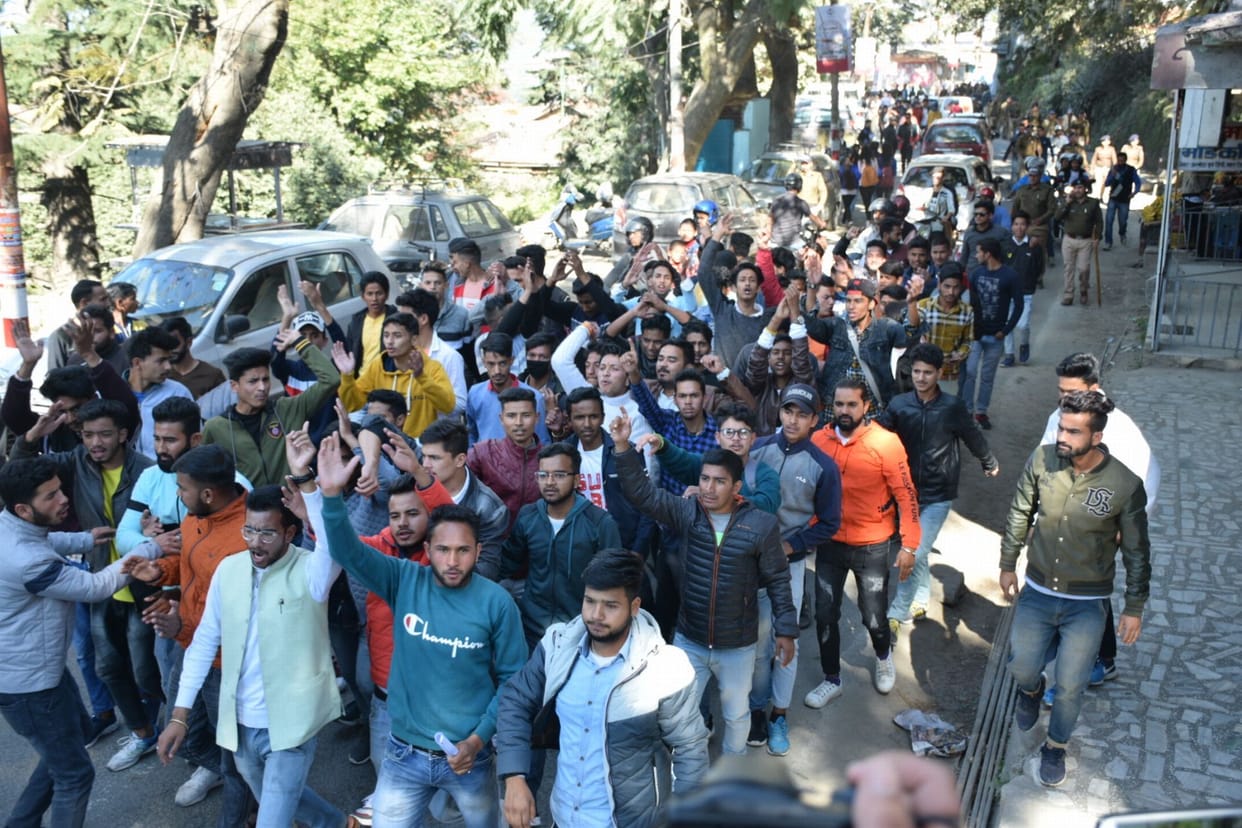 Students protest against the arrest of the student union president