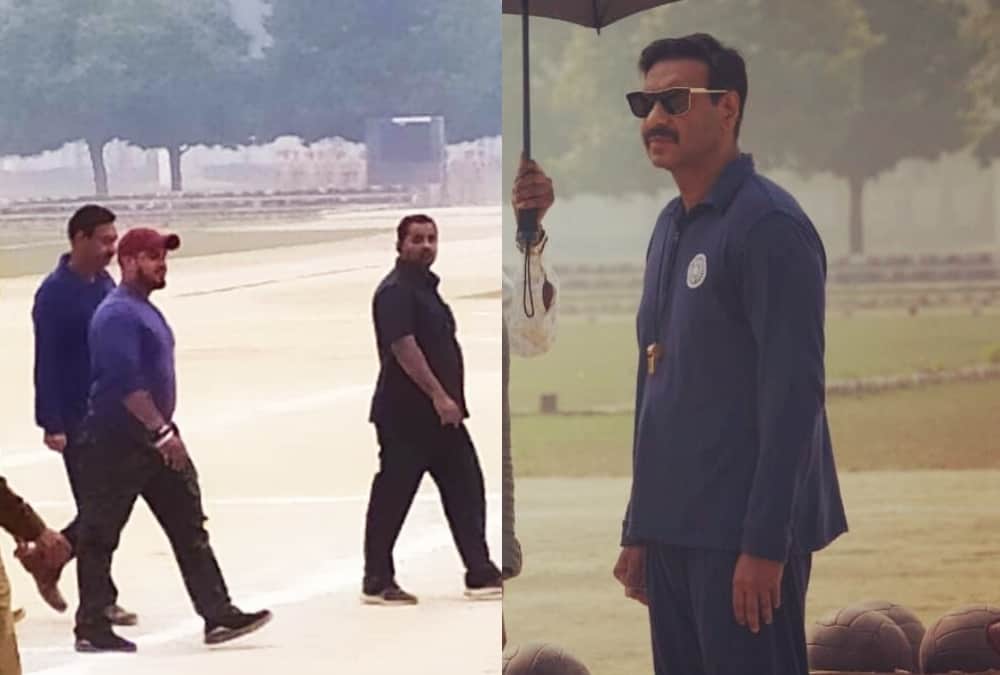 Ajay Devgan been seen teaching football to players at La-Martiniere Ground