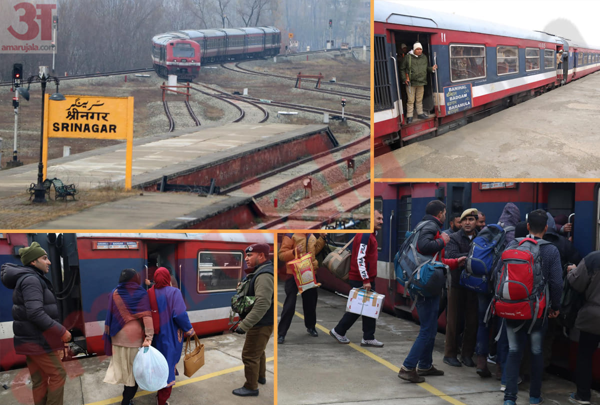 Train service has resumed between Srinagar and Banihal jammu kashmir