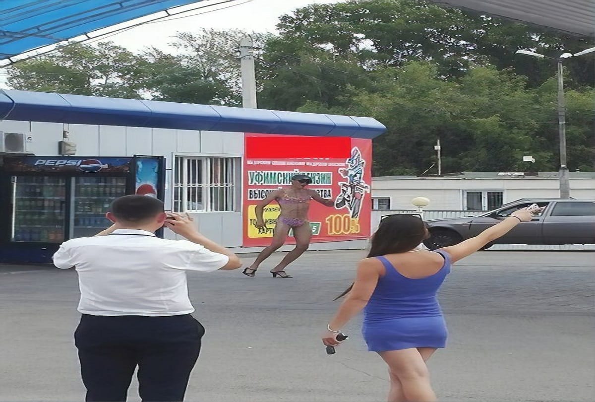 russia men in bikini for free fuel